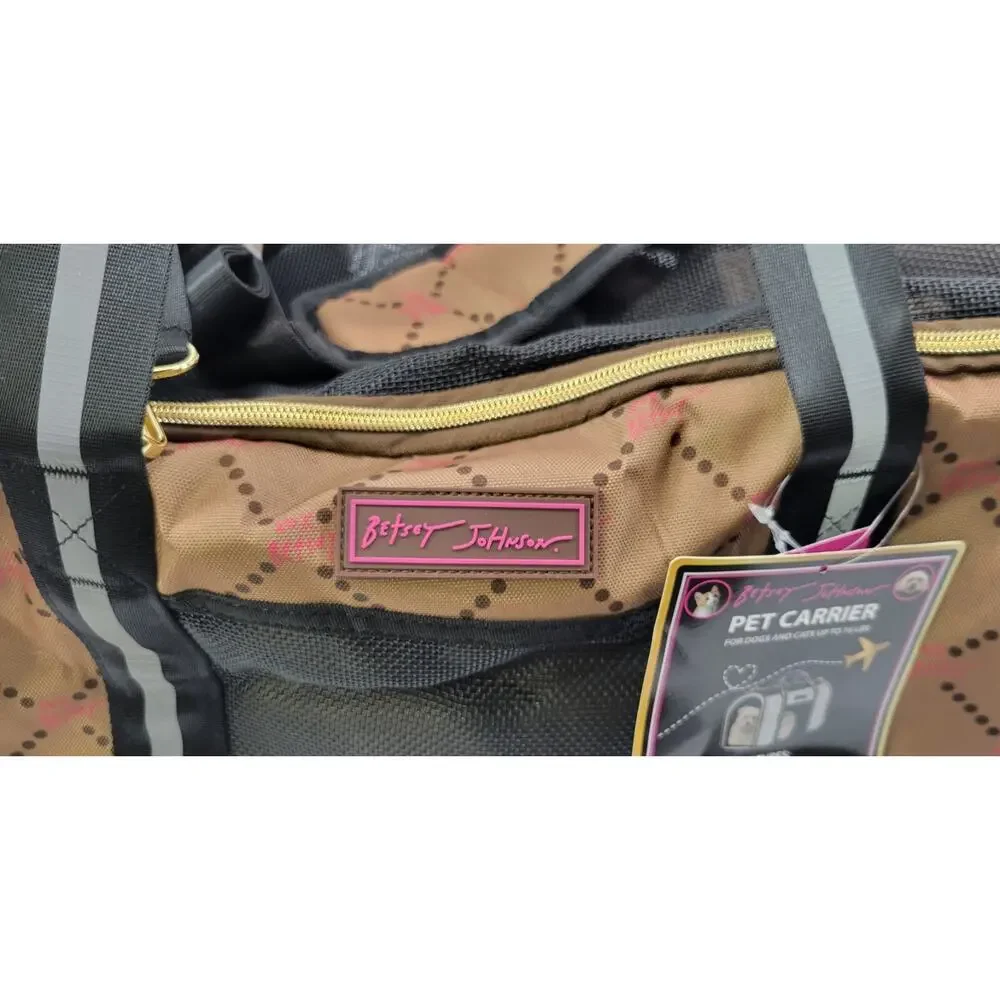 *Z) Betsey Johnson Pet Carrier Bag Chocolate TSA Compliant Up to 16lbs Dog Cat